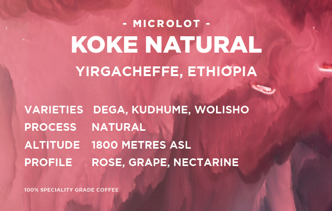 
                  
                    Etiopien: Koke Natural - Yirgacheffe - Heirloom
                  
                